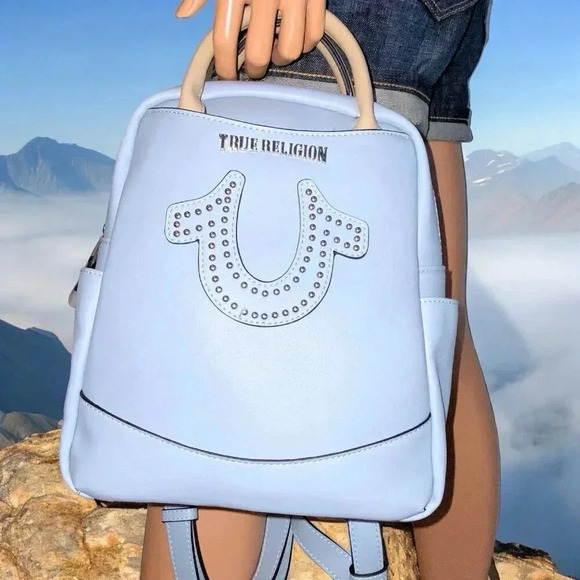True Religion Baby Blue Mini Backpack Bag NWT - Picture 5 of 12